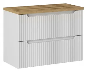 Comad Závesná skrinka Nova White I s doskou a umývadlom 80 cm biela/dub coast evoke