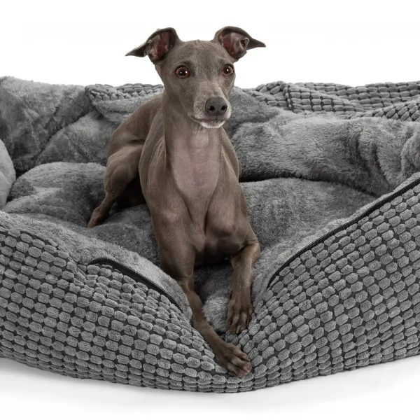 PuppyJoy Peliešok pre psov a mačky MANCHE veľ. M 65x53 cm sivý
