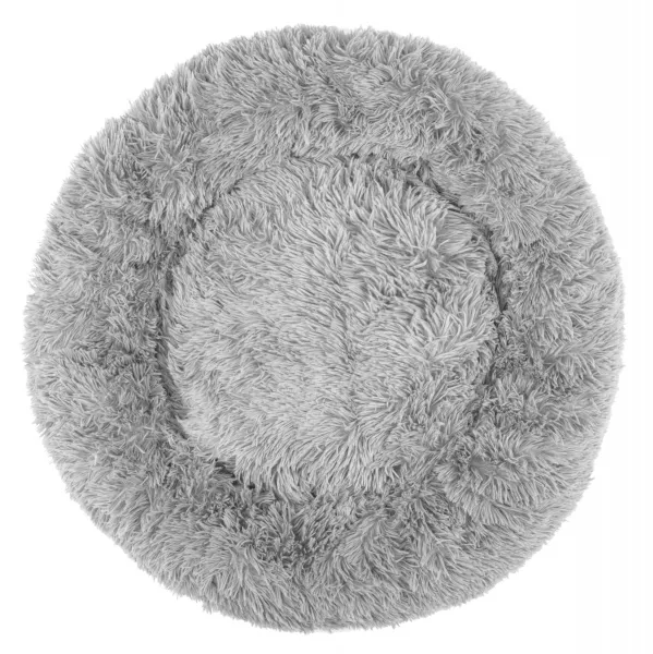 PuppyJoy Okrúhly plyšový pelech pre psov a mačky PLUSH veľ. L 100 cm svetlosivý