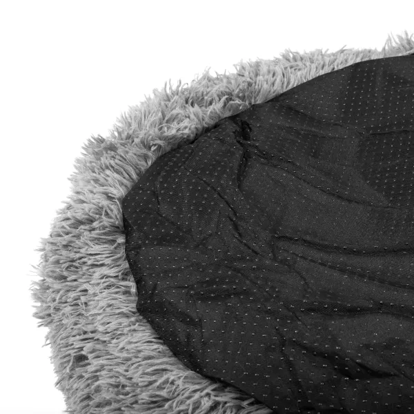 PuppyJoy Okrúhly plyšový pelech pre psov a mačky PLUSH veľ. L 100 cm svetlosivý