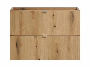 Comad Závesná skrinka pod umývadlo Nova Oak I s doskou 80 cm čierna/dub coast evoke