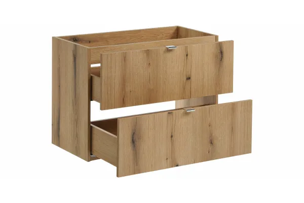 Comad Závesná skrinka pod umývadlo Nova Oak I s doskou 80 cm čierna/dub coast evoke
