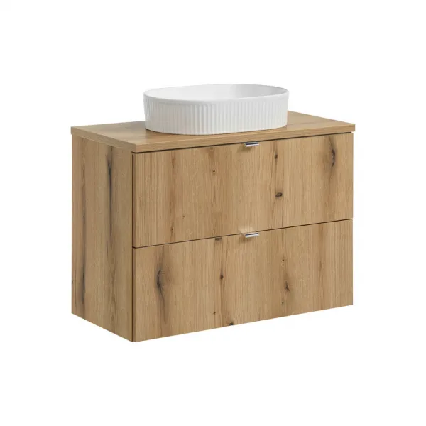 Comad Závesná skrinka pod umývadlo Nova Oak I s doskou 80 cm dub coast evoke