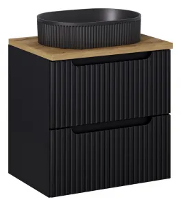 Comad Súprava keramického umývadla s výpustom BEYOND V 48 cm čierna