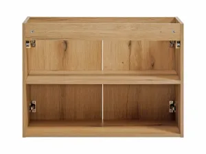Comad Závesná skrinka pod umývadlo Nova Oak II s doskou 80 cm čierna/dub coast evoke