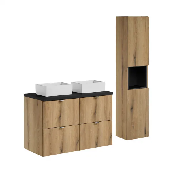 Comad Závesná skrinka pod umývadlo Nova Oak s doskou 50 cm dub coast evoke