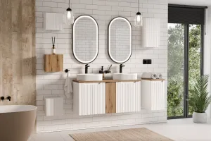 Comad Závesná skrinka pod umývadlo Nova Biela II s doskou 50 cm biela