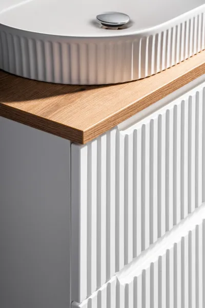 Comad Závesná skrinka Nova White I s doskou a umývadlom 80 cm biela/dub coast evoke