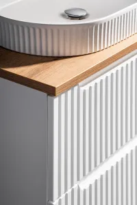 Comad Závesná skrinka Nova White I s doskou a umývadlom 80 cm biela/dub coast evoke