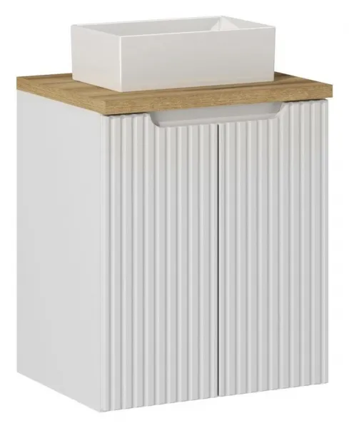Comad Závesná skrinka pod umývadlo Nova White II s doskou 50 cm biela/dub evoke