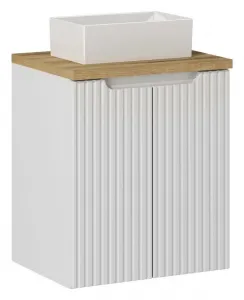 Comad Závesná skrinka pod umývadlo Nova White II s doskou 50 cm biela/dub evoke