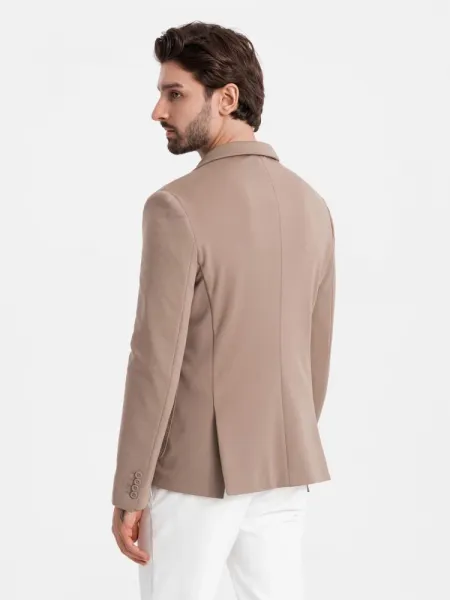 Trendy sako pre pánov tmavo béžové