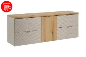 Comad Závesná skrinka pod umývadlo Viva Cashmere s doskou 160 cm kašmír/dub coast evoke