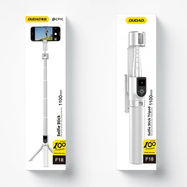 Dudao F18 bluetooth selfie tyč, biela