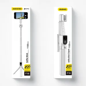 Dudao F18 bluetooth selfie tyč, biela
