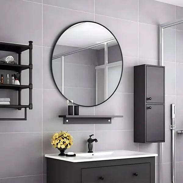 MODERNHOME Kulaté nástěnné zrcadlo Luciene I. 60 cm černé