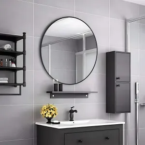 MODERNHOME Kulaté nástěnné zrcadlo Luciene I. 60 cm černé