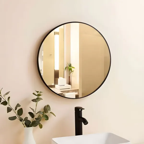 MODERNHOME Kulaté nástěnné zrcadlo Luciene I. 60 cm černé