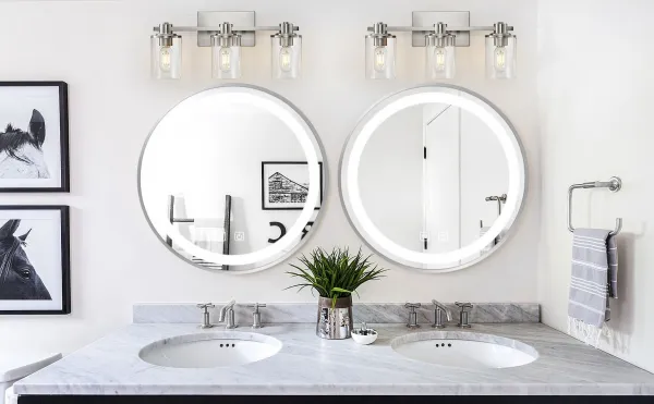 Tutumi Kulaté dotykové zrcadlo s LED osvětlením MMJ 80 cm stříbrné