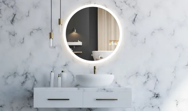 Tutumi Kulaté dotykové zrcadlo s LED osvětlením Simple 90 cm