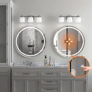 Tutumi Kulaté dotykové zrcadlo s LED osvětlením MMJ 70 cm stříbrné
