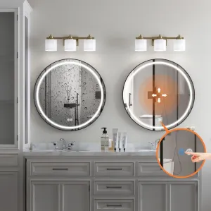 Tutumi Kulaté dotykové zrcadlo s LED osvětlením MMJ 70 cm černé
