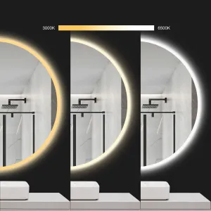 Tutumi Kulaté dotykové zrcadlo s LED osvětlením HZJ090 90 cm