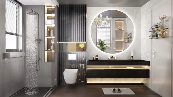 Tutumi Kulaté dotykové zrcadlo s LED osvětlením HZJ090 90 cm