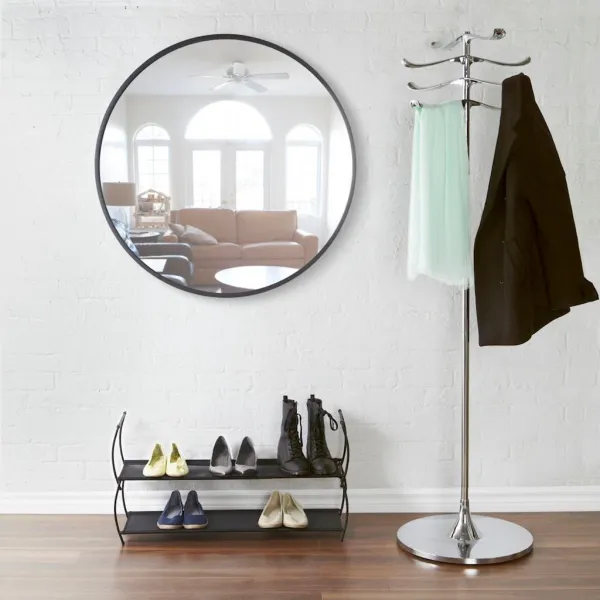 Umbra Okrúhle nástenné zrkadlo HUB 91 cm čierne