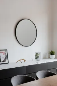 Umbra Okrúhle nástenné zrkadlo HUB 91 cm čierne