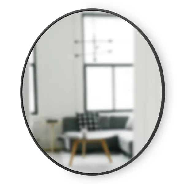 Umbra Okrúhle nástenné zrkadlo HUB 91 cm čierne