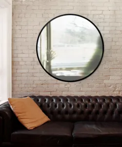Umbra Okrúhle nástenné zrkadlo HUB 91 cm čierne