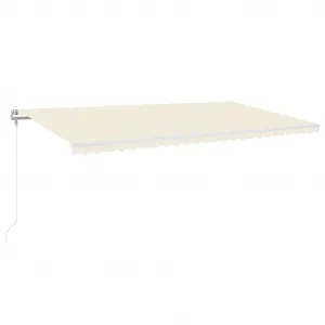 vidaXL Automatická markíza, LED a senzor vetra 600x350 cm, krémová