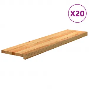 vidaXL Schodiskové stupne 20 ks svetlohnedá 110x25x2 cm dubový masív