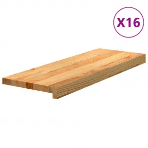 vidaXL Schodiskové stupne 16 ks svetlohnedá 70x25x2 cm dubový masív