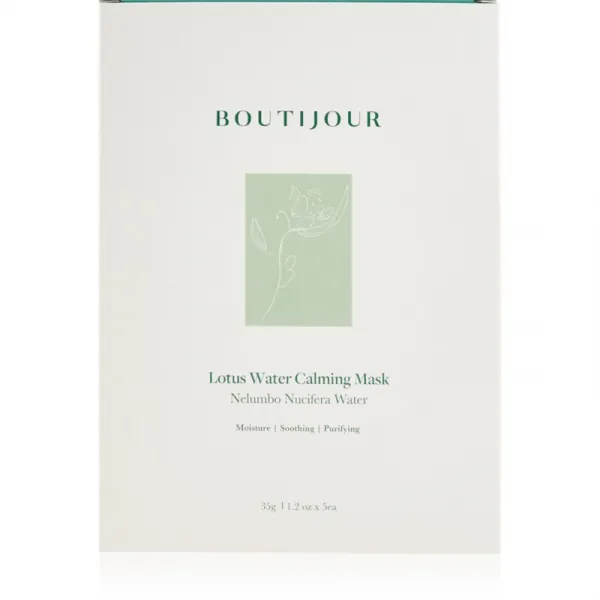 BOUTIJOUR Lotus Water Calming Mask upokojujúca plátienková maska pre výživu a hydratáciu 5x33 g