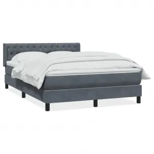 vidaXL Posteľný rám boxspring s matracom tmavosivý 140x220 cm zamat