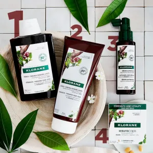 Klorane Quinine & Edelweiss Bio posilňujúci šampón proti vypadávaniu vlasov 200 ml