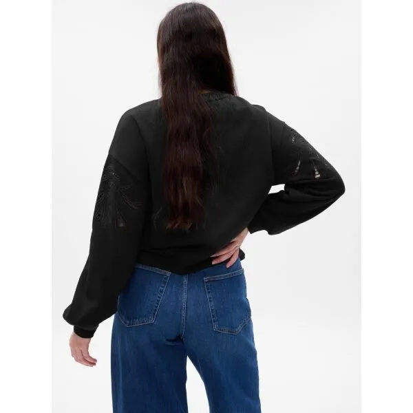 GAP CROP CUTOUT Dámska mikina, čierna, veľkosť