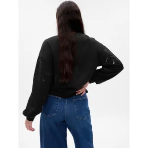 GAP CROP CUTOUT Dámska mikina, čierna, veľkosť