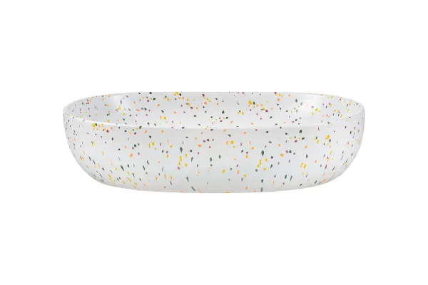 Comad Súprava keramického umývadla na dosku a výpuste Lili biela/terazzo