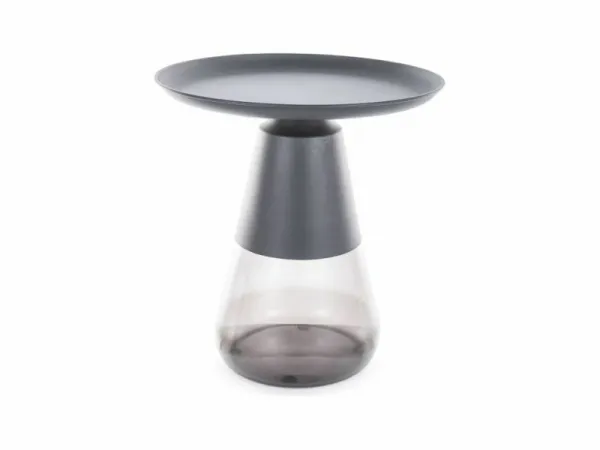 Signal Odkládací stolek Tiffany 50 cm čirý/černý mat