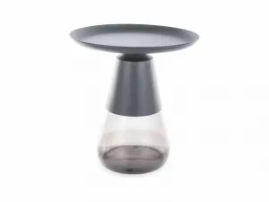 Signal Odkládací stolek Tiffany 50 cm čirý/černý mat