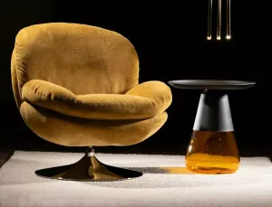 Signal Odkládací stolek Tiffany 50 cm čirý/černý mat