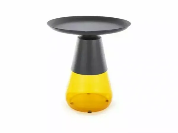 Signal Odkládací stolek Tiffany 50 cm čirý/černý mat