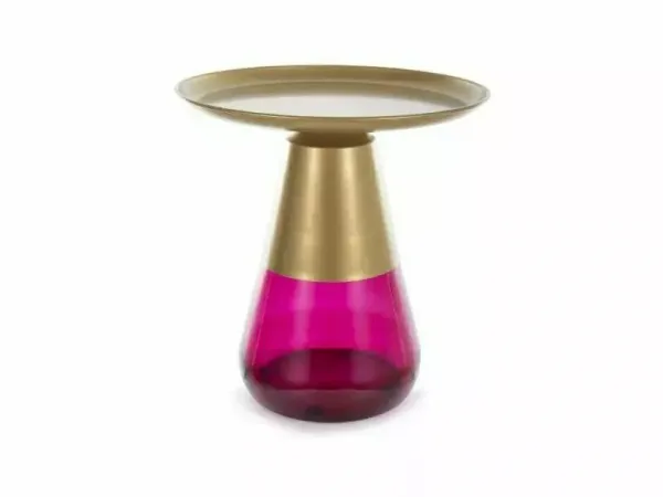 Signal Odkládací stolek Tiffany 50 cm čirý/černý mat