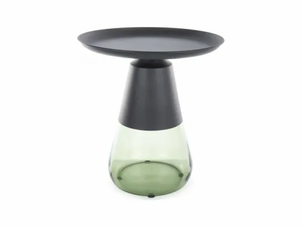 Signal Odkládací stolek Tiffany 50 cm čirý/černý mat