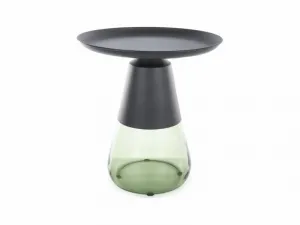 Signal Odkládací stolek Tiffany 50 cm čirý/černý mat