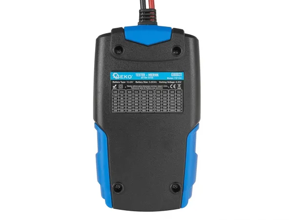 Geko Tester voltmeter, 12/24V 3Ah-200Ah tester batérií LCD