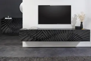 LuxD Dizajnový závesný TV stolík Shayla 200 cm čierne mango
